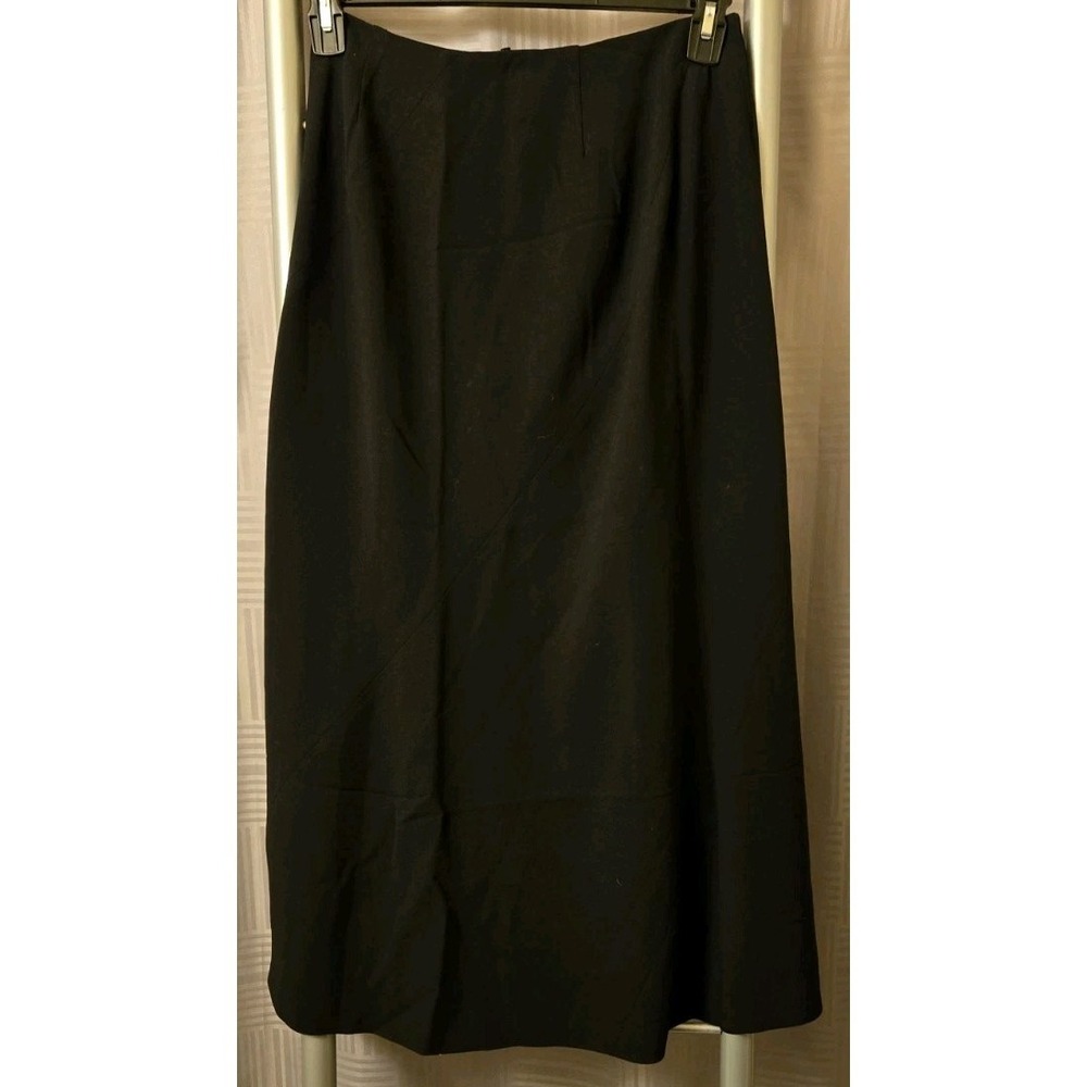 Escada Margaretha Ley Women Black Wool Pencil Skirt Long US Size 10‎ EU 40